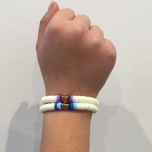 Purple, Blue, and White Heart Set